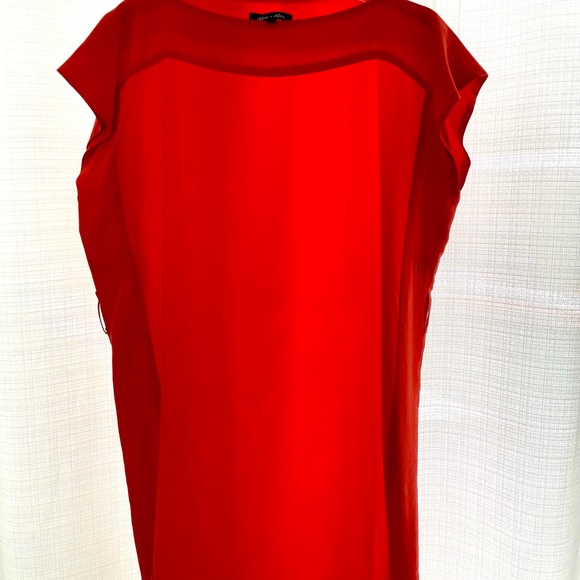 Alex + Alex Orange Silk Shift Dress - Picture 3 of 9